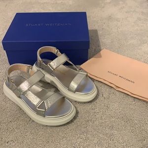 Stuart Weitzman Silver Zoelie sandal size 5.5